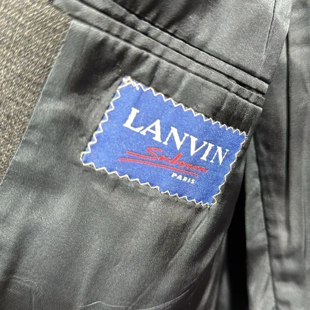 Lanvin Mens Virgin Wool Midnight Blue Double Breasted Regular 34 Blazer Jacket